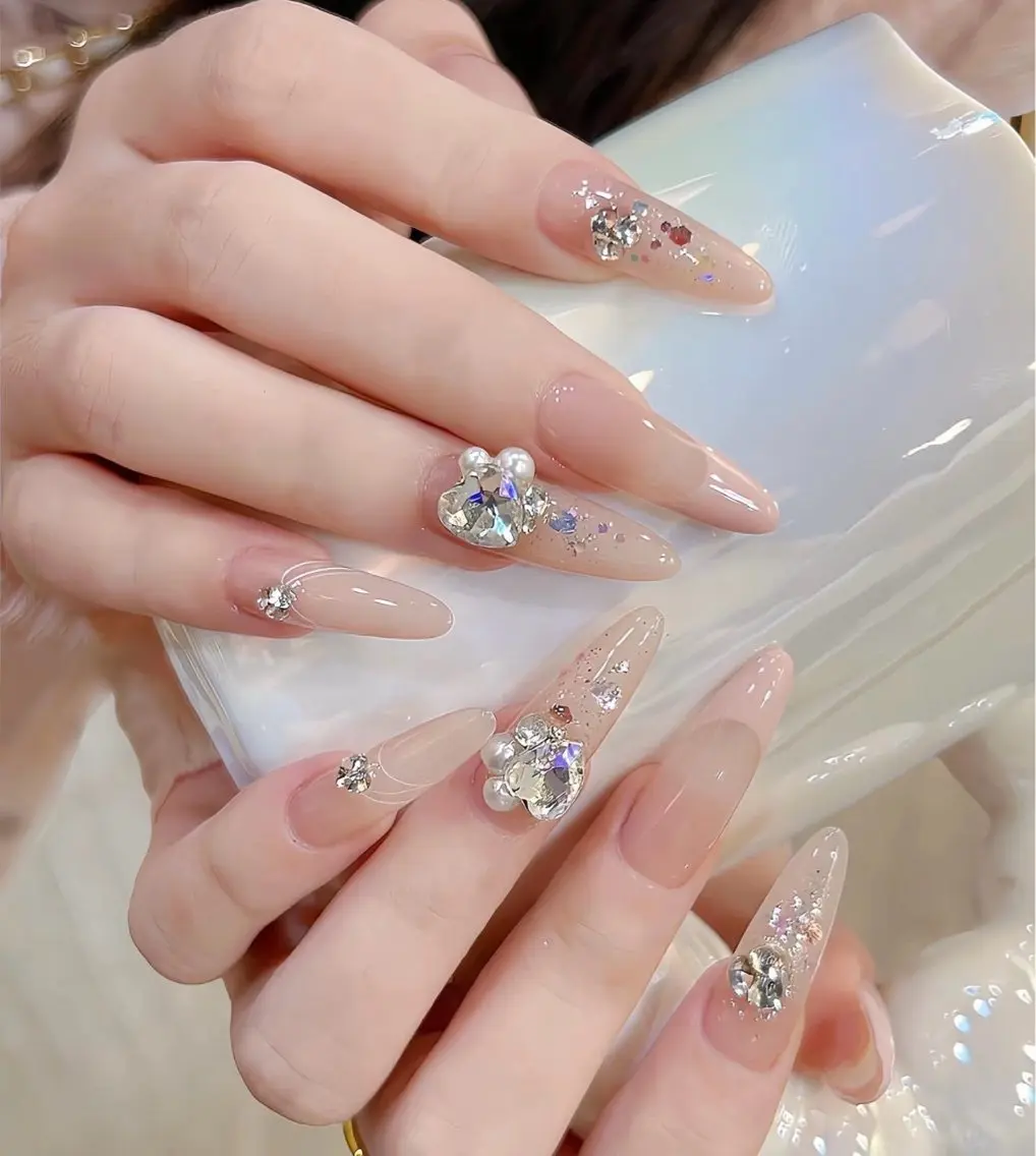 ネイル キラキラネイル 韓国ネイル ラメ(グリッター) ロングネイル ワンカラーネイル Yoxie Nailのネイルデザイン