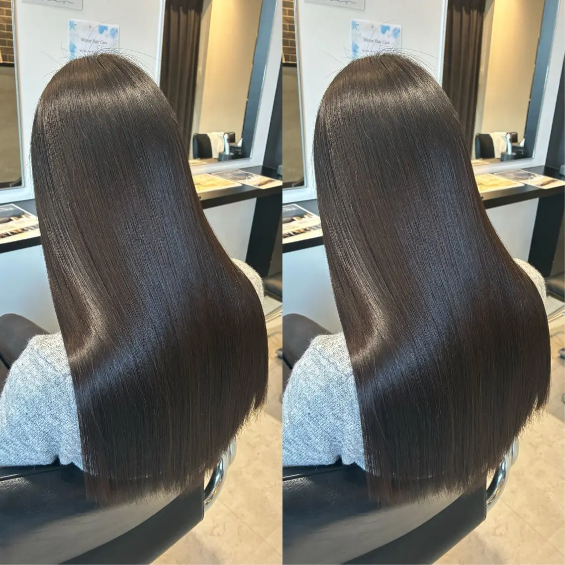セミロング 縮毛矯正 powderhair 福岡直弥のヘアスタイル