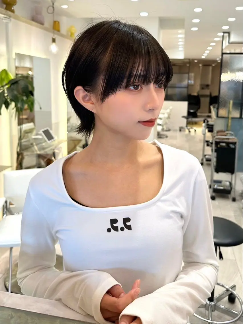 ショート カラー パーマ メンズ ショートボブ メンズウルフカット ボブ レイヤーカット ショートヘア 垢抜け🪞/ハッシュ レイヤー/リョウヤのヘアスタイル