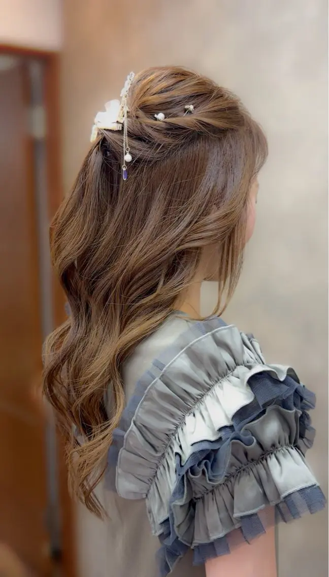 ヘアアレンジ ハーフアップ 結婚式・ブライダル 柏 康孝のヘアスタイル