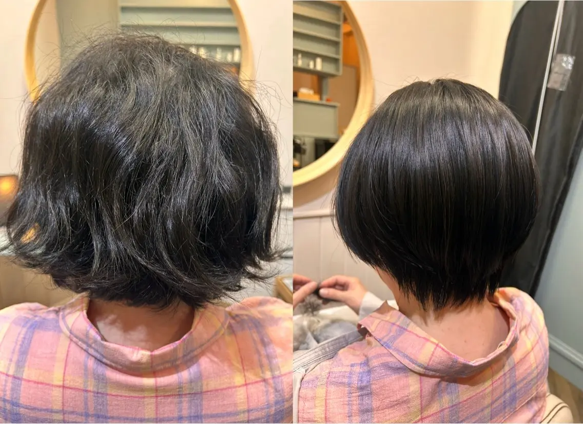 ショート くせ毛 髪質改善 トリートメント カット 縮毛矯正 トリートメント ✨メテオ　髪質改善✨ シバタのヘアスタイル