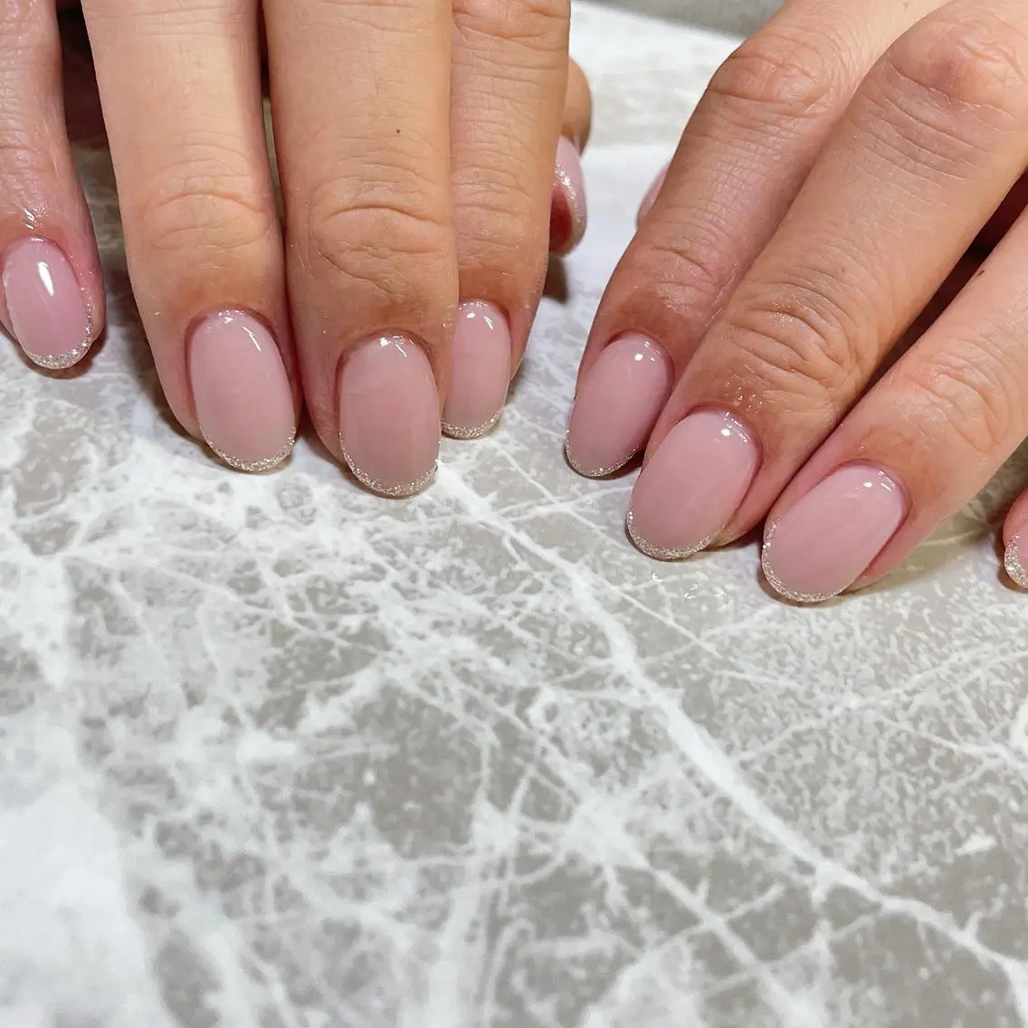 ネイル フレンチネイル ラメ(グリッター) ハンドネイル K's nail kotoeのネイルデザイン