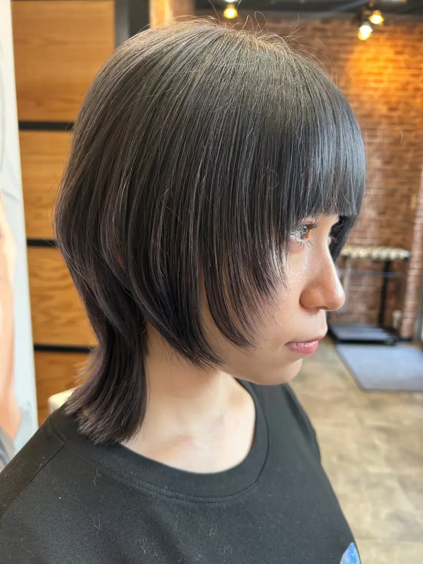 ミディアム カラー 久木原 ゆりのヘアスタイル