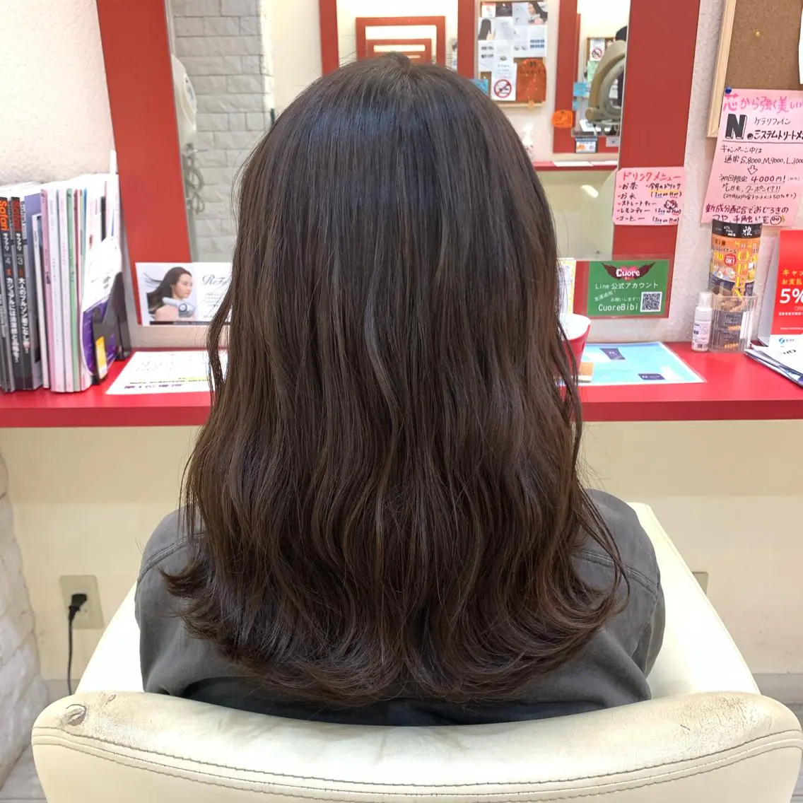 セミロング カラー 透明感カラー 櫻井 なんなのヘアスタイル