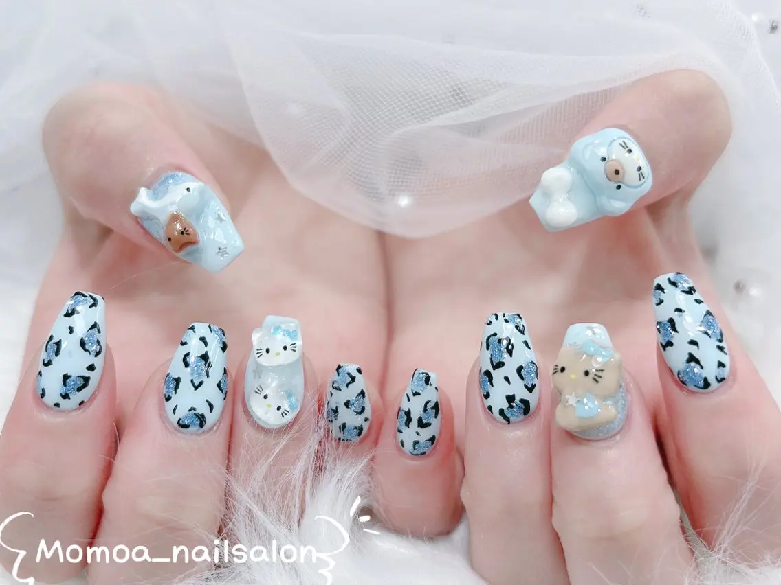 ネイル キラキラネイル スカルプネイル ハンドネイル MoMoA Nail ネイル長さ出し専門店のネイルデザイン