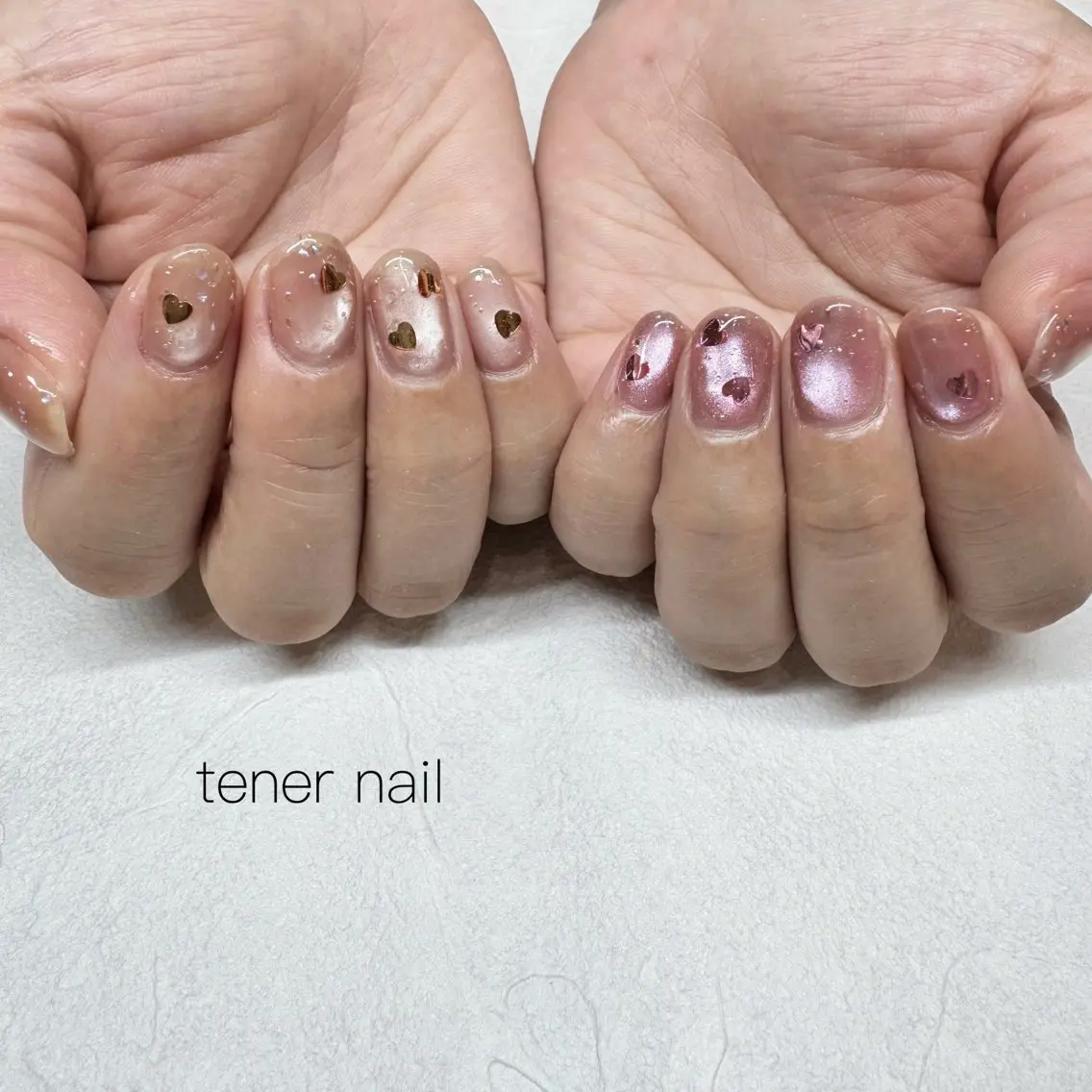 ネイル ハート ホログラムネイル ハンドネイル テネルネイル tener nailのネイルデザイン