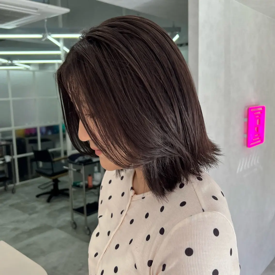 ミディアム カット ヘアカラー トリートメント 岸下 理緒のヘアスタイル