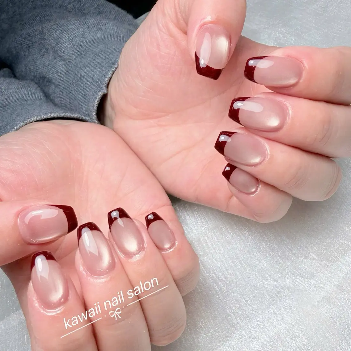 ネイル アニマル柄 長さ出し フレンチネイル グラデーション キラキラネイル Kawaii Nail Salonのネイルデザイン