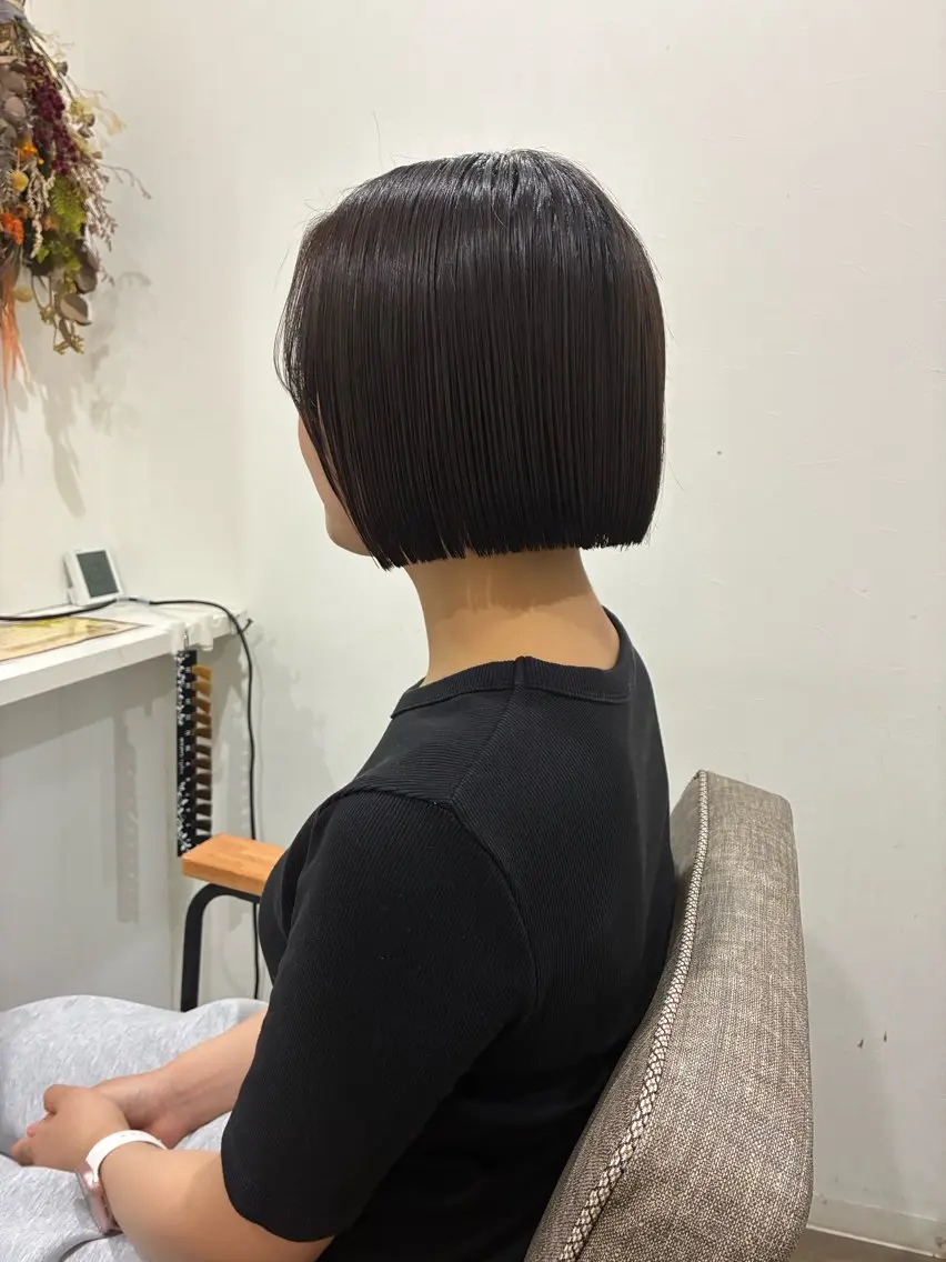 ショート カット 縮毛矯正 髪質改善/ボブ/梅田 runa_ニュアンスのヘアスタイル
