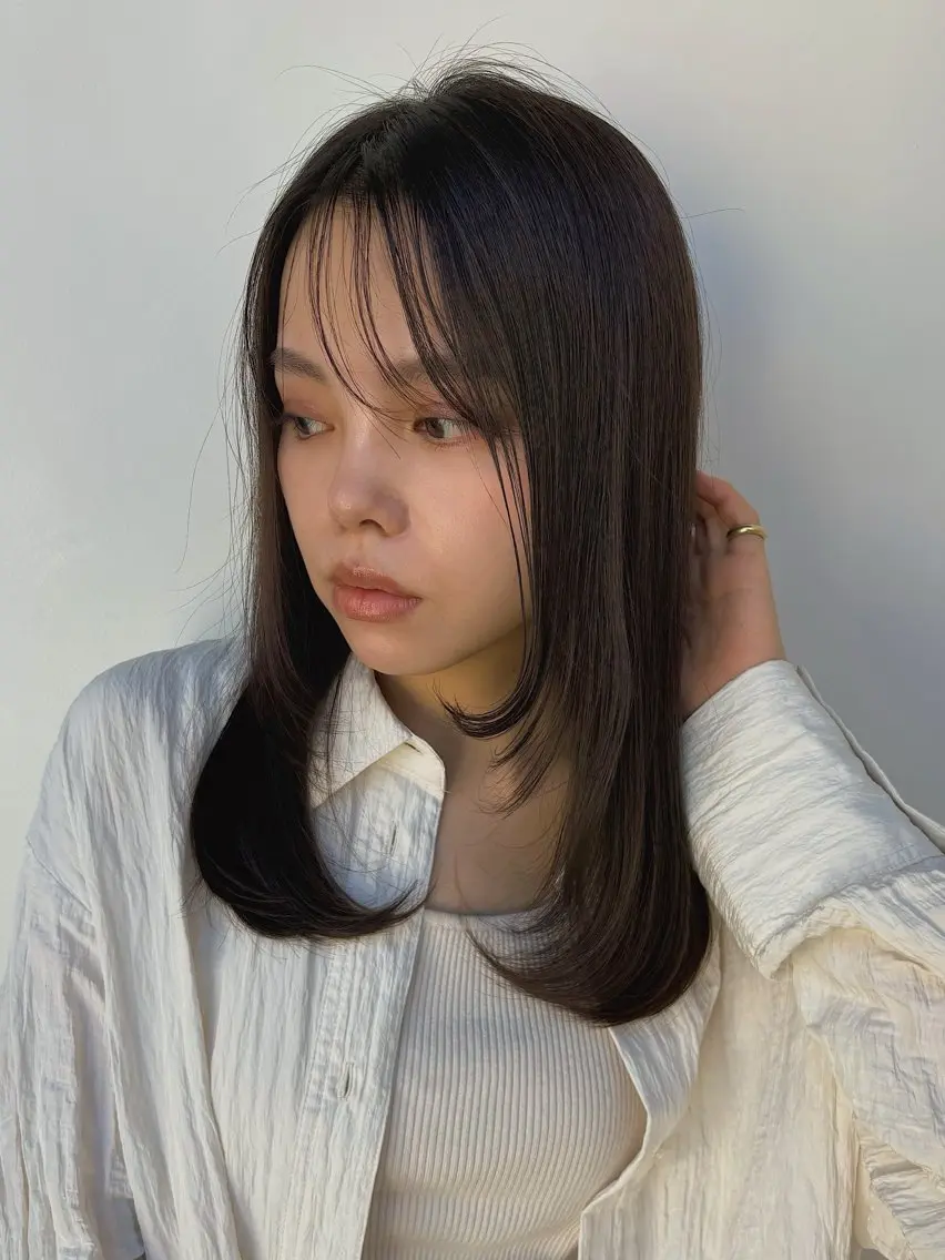 セミロング レイヤーカット ボブ/ミディアム 親しみやすさ/さくらのヘアスタイル