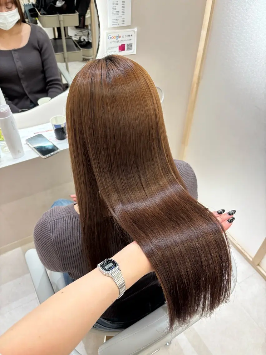 ロング 縮毛矯正 Zina稲毛海岸🎀 京香(きょうか)のヘアスタイル
