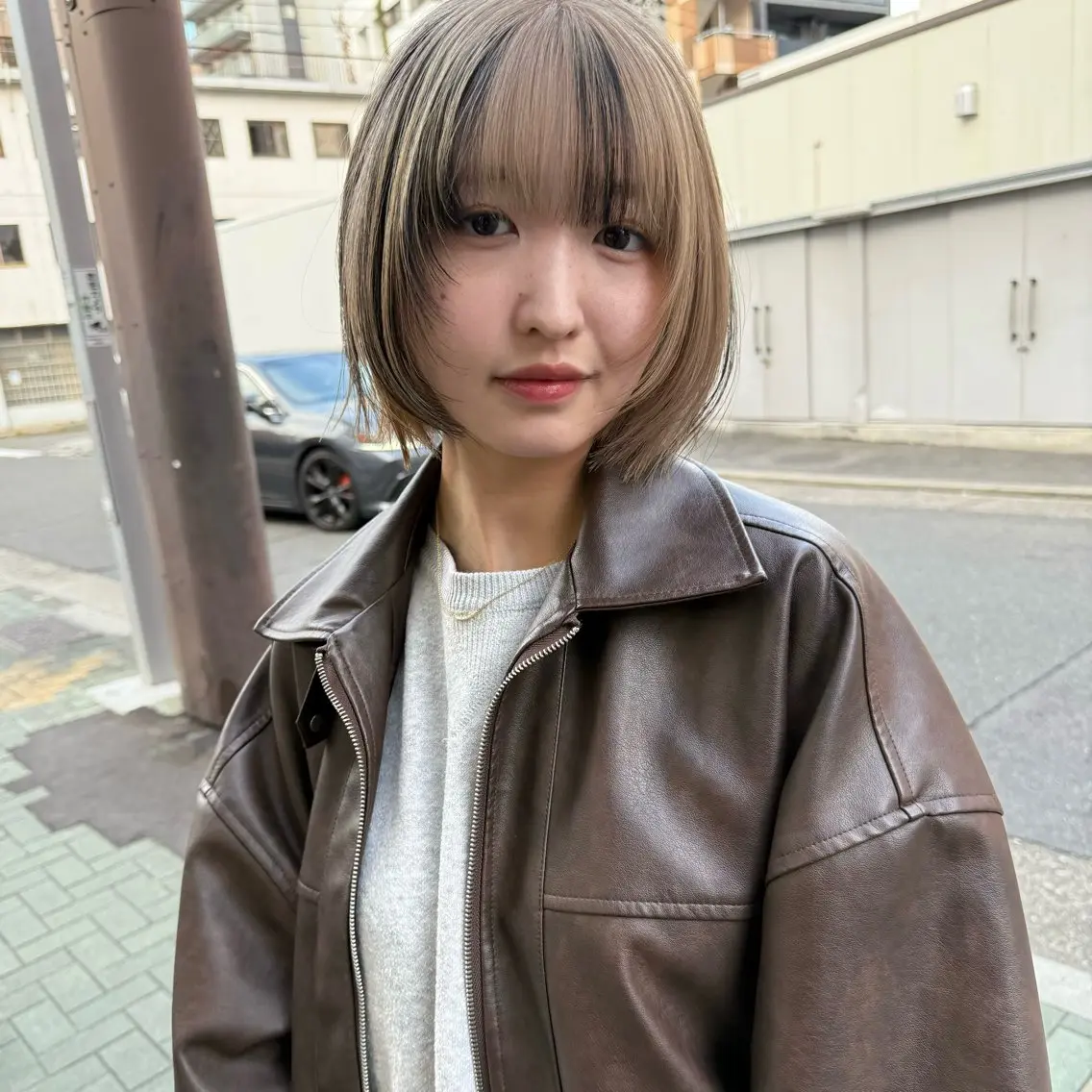 ミディアム ヘアカラー 舟橋耀/ブリーチカラ ー/レイヤーカットのヘアスタイル