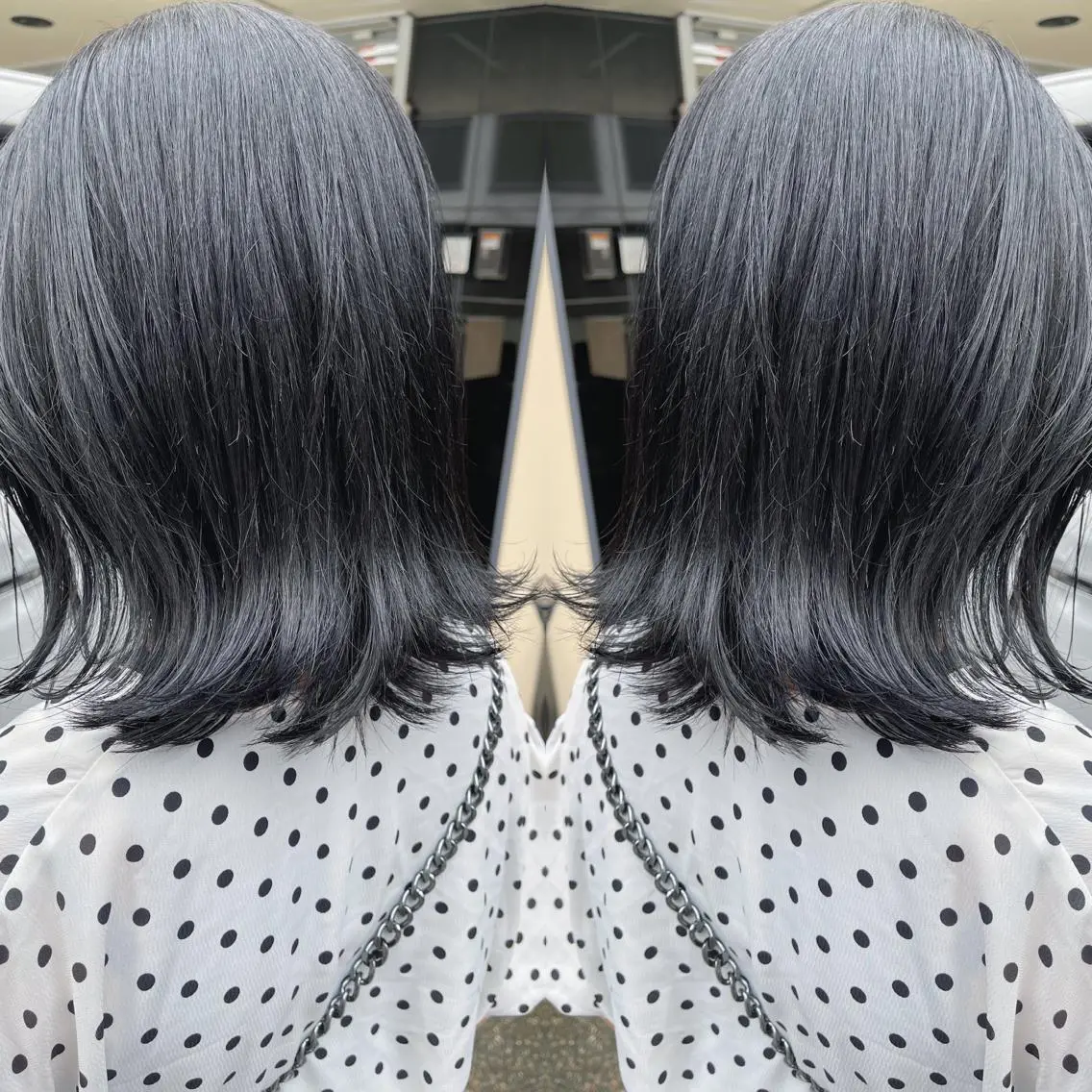 ミディアム ボブ 外ハネヘア カット ヘアカラー トリートメント H (エイチ) 烏丸御池店のヘアスタイル