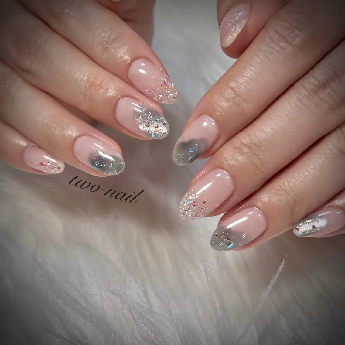 ネイル ネイルチップ ホワイト two nailのネイルデザイン