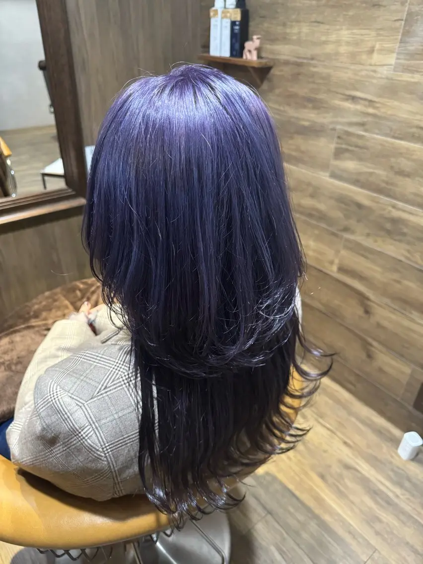 ロング カラー ブルーカラー ブルーラベンダー ラベンダーカラー Lirino.Co RINKAのヘアスタイル