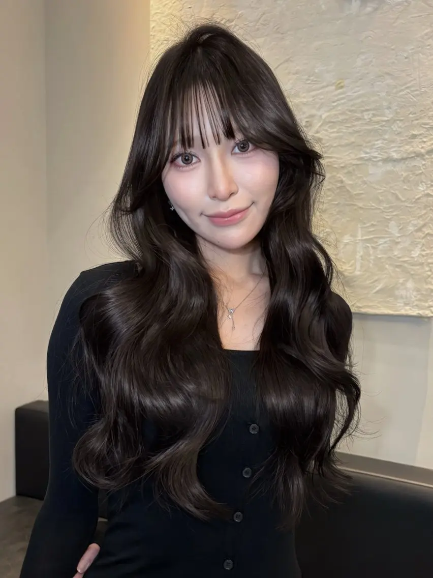 ロング カラー ヘアカラー 韓国×ワンホンベージ ュカラー/ハヅキ🎀のヘアスタイル