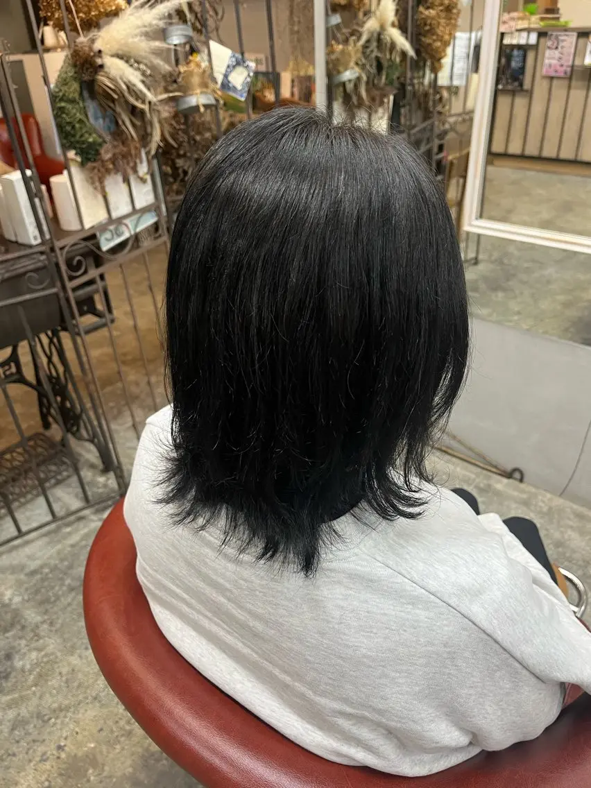 ミディアム ヘアカラー 唐澤 心菜のヘアスタイル