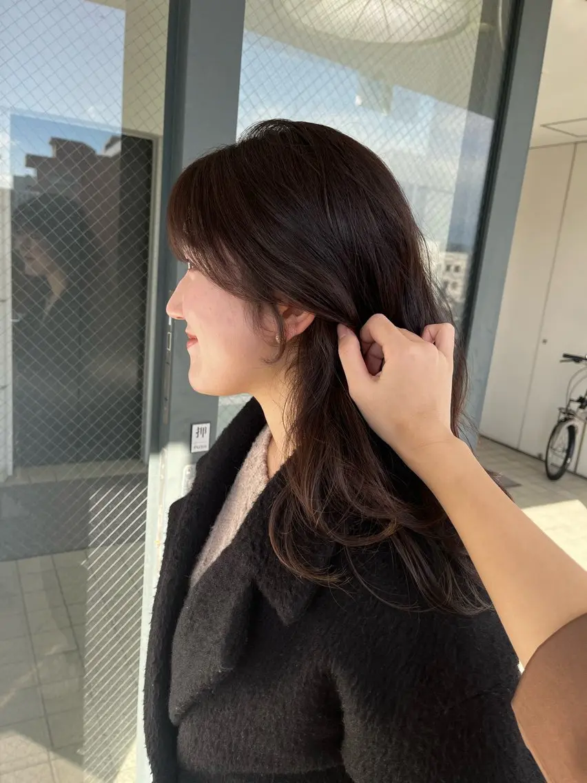 ロング 顔周りカット カット ヘアカラー トリートメント 髪質改善×ブリーチ 無しWカラー🫧天神のヘアスタイル