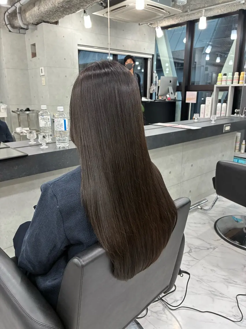 ロング カラー ベージュカラー オリーブベージュ カット ヘアカラー トリートメント Endearing 🌟銀座のヘアスタイル