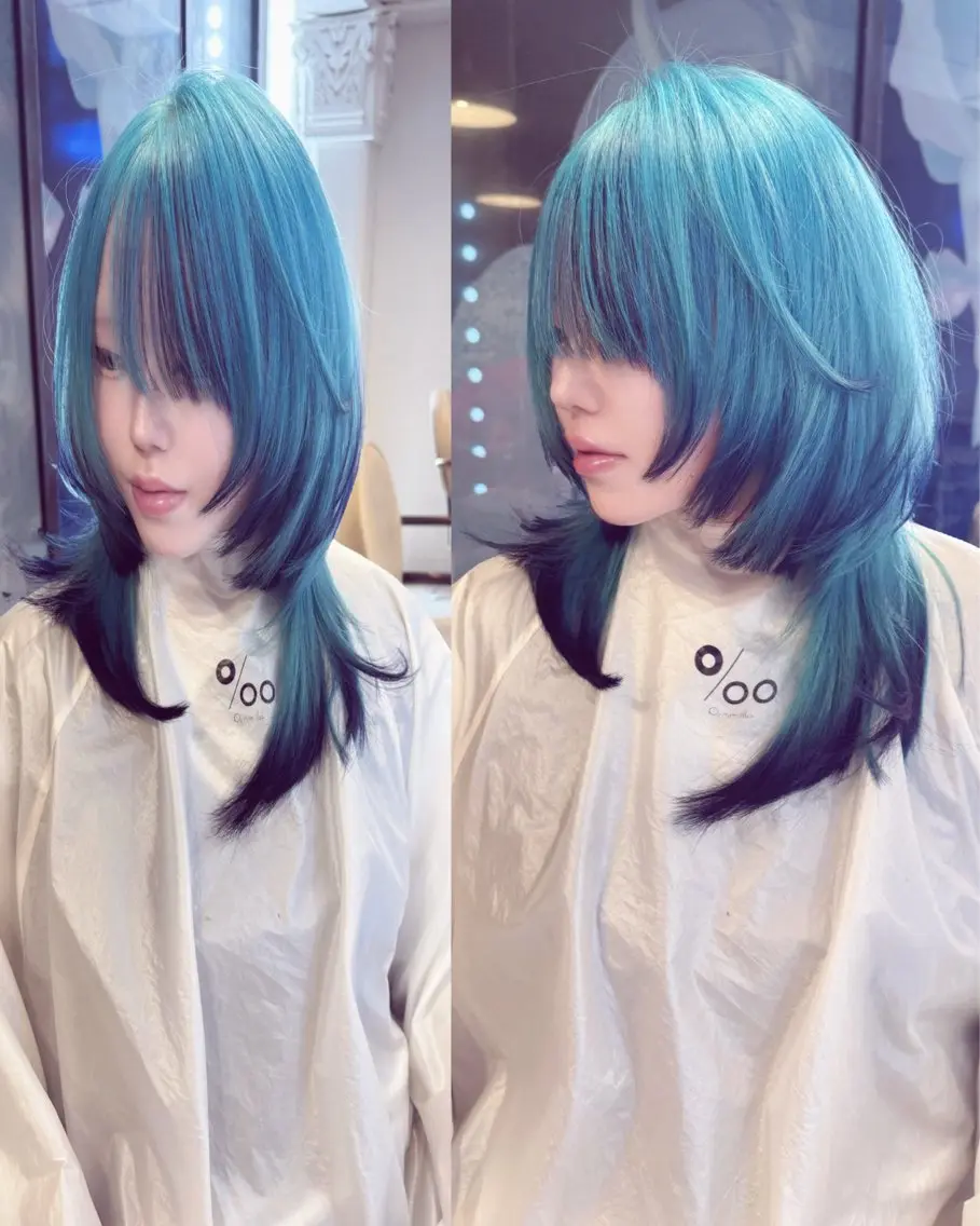 セミロング カラー ヘアカラー トリートメント ヘアセット HARUNA/原宿/ デザイン/カットのヘアスタイル