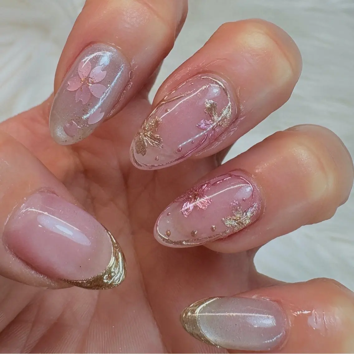ネイル アートネイル 桜ネイル ハンドネイル ameria meguのネイルデザイン