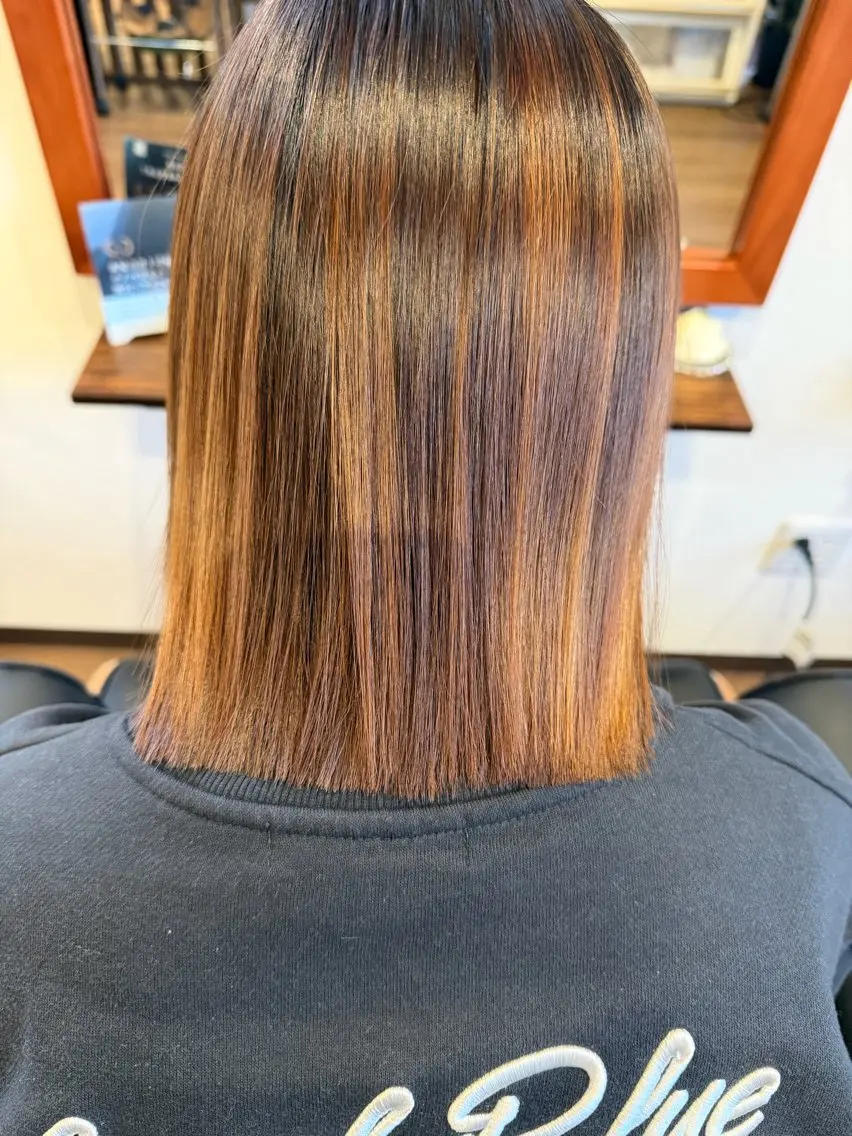 ミディアム 縮毛矯正 粒来 夕佳里のヘアスタイル