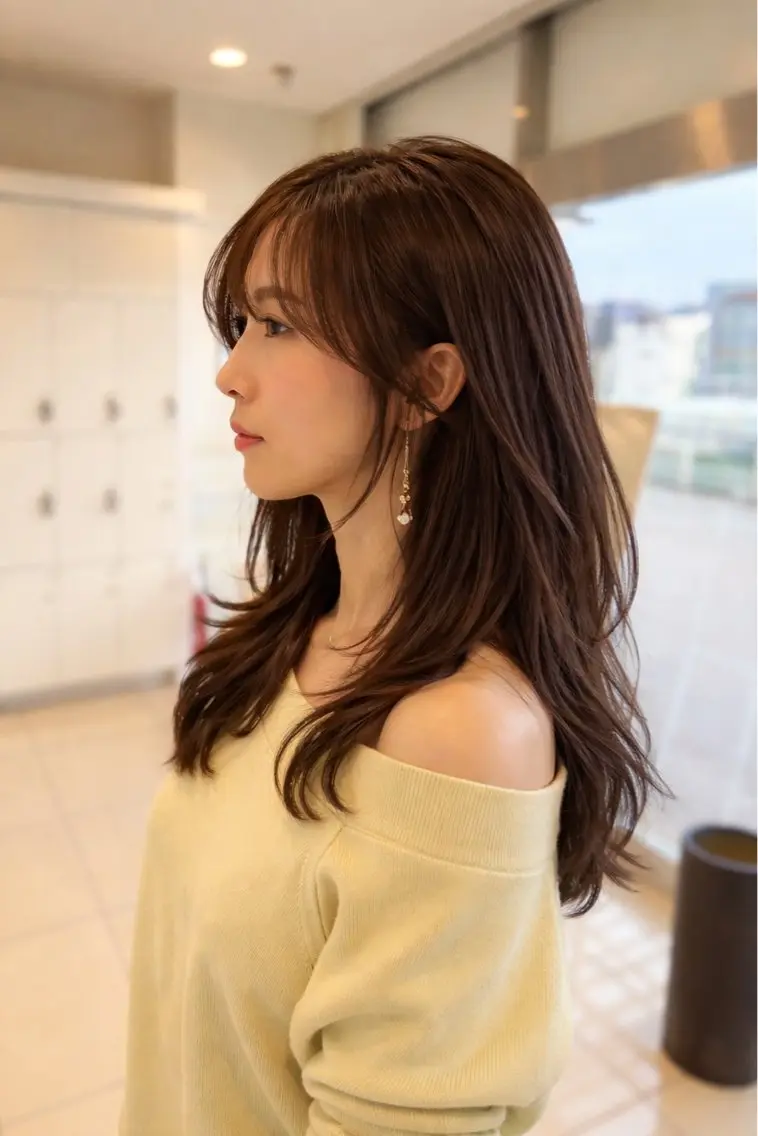 ロング カット ヘアカラー トリートメント 金子 直樹のヘアスタイル