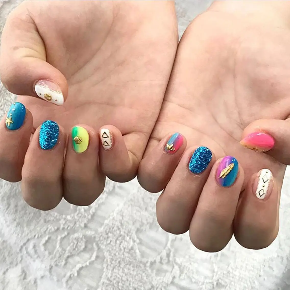 ネイル 渋谷/チップ長さ出し 👑アプレgel-xのネイルデザイン
