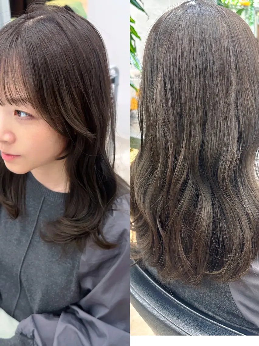 セミロング カラー 岡野 静華のヘアスタイル