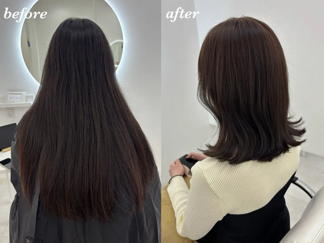ミディアム カラー 【aini天王寺】 𝐚𝐢𝐫𝐢✂︎のヘアスタイル
