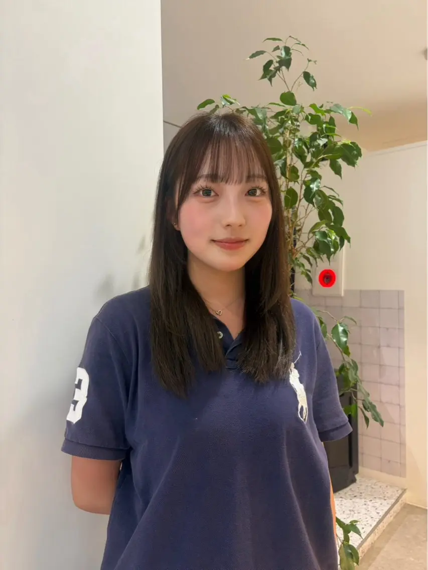 セミロング カラー ベージュカラー 透明感カラー ヘーゼル 暖色カラー／縮毛矯正 AO俊介🌐のヘアスタイル