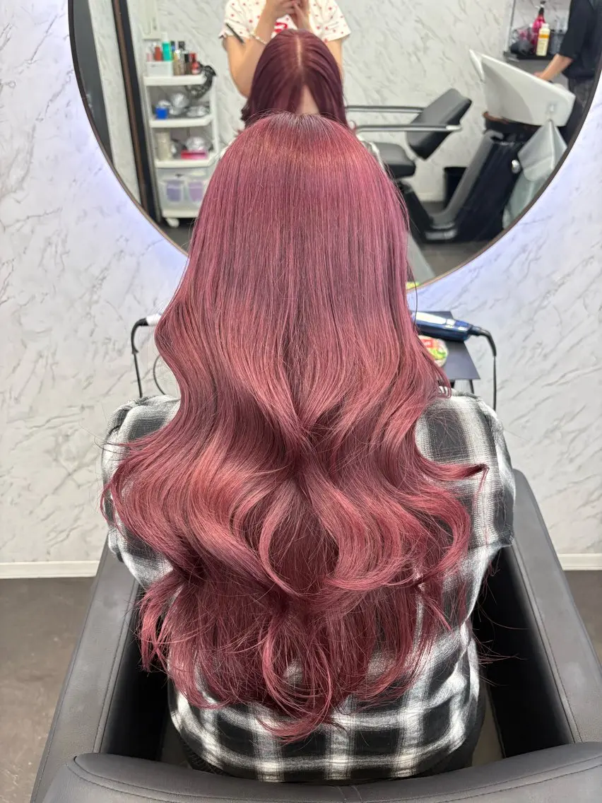 ロング カラー ラベンダーカラー ピンクカラー ピンクラベンダー ヘアカラー 韓国ヘア🎀 /♡𝓝𝓸𝓪♡のヘアスタイル