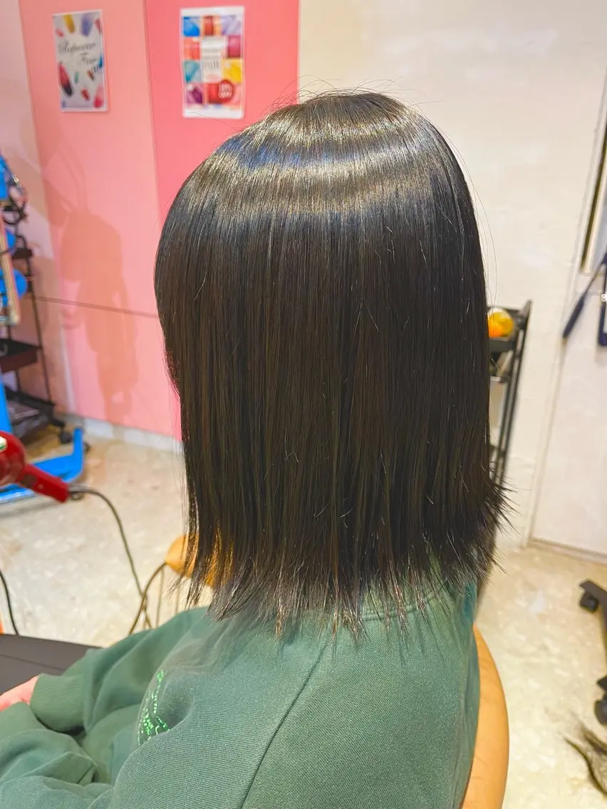 ミディアム カラー パーマ カット ヘアカラー 縮毛矯正 うしだ かおるのヘアスタイル
