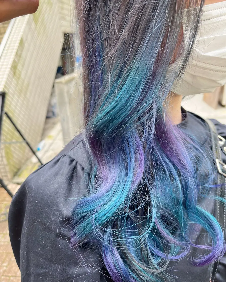 ロング カラー アッシュ ミストバング ベージュカラー ブリーチ ケアブリーチ カット ヘアカラー トリートメント 原宿サロン代表 デザインカラー伊藤卓のヘアスタイル