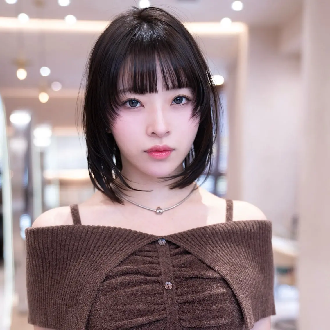 ミディアム ボブ 髪質改善 レイヤーカット トリートメント カット ヘアカラー トリートメント 原宿/韓国/髪質改善 /レイヤー/ボブのヘアスタイル