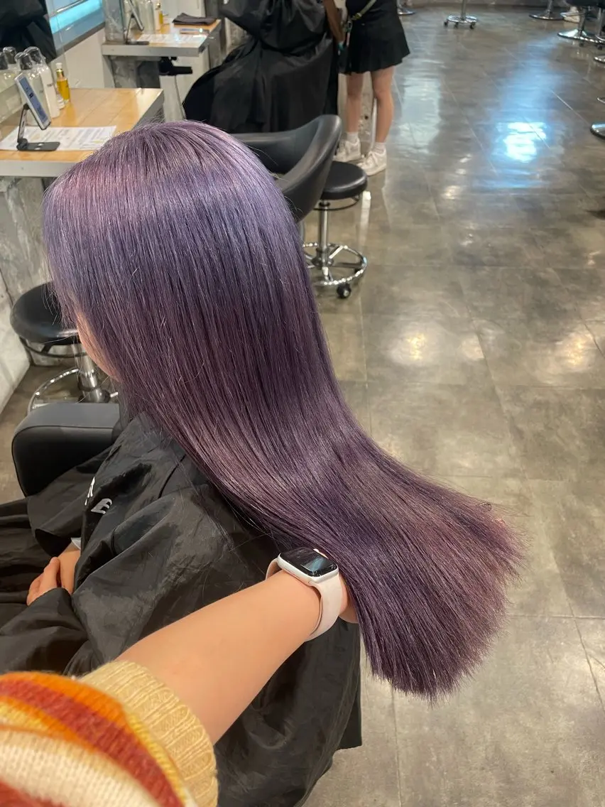 セミロング カラー ヘアカラー トリートメント ハイトーン 横浜💞ミオのヘアスタイル