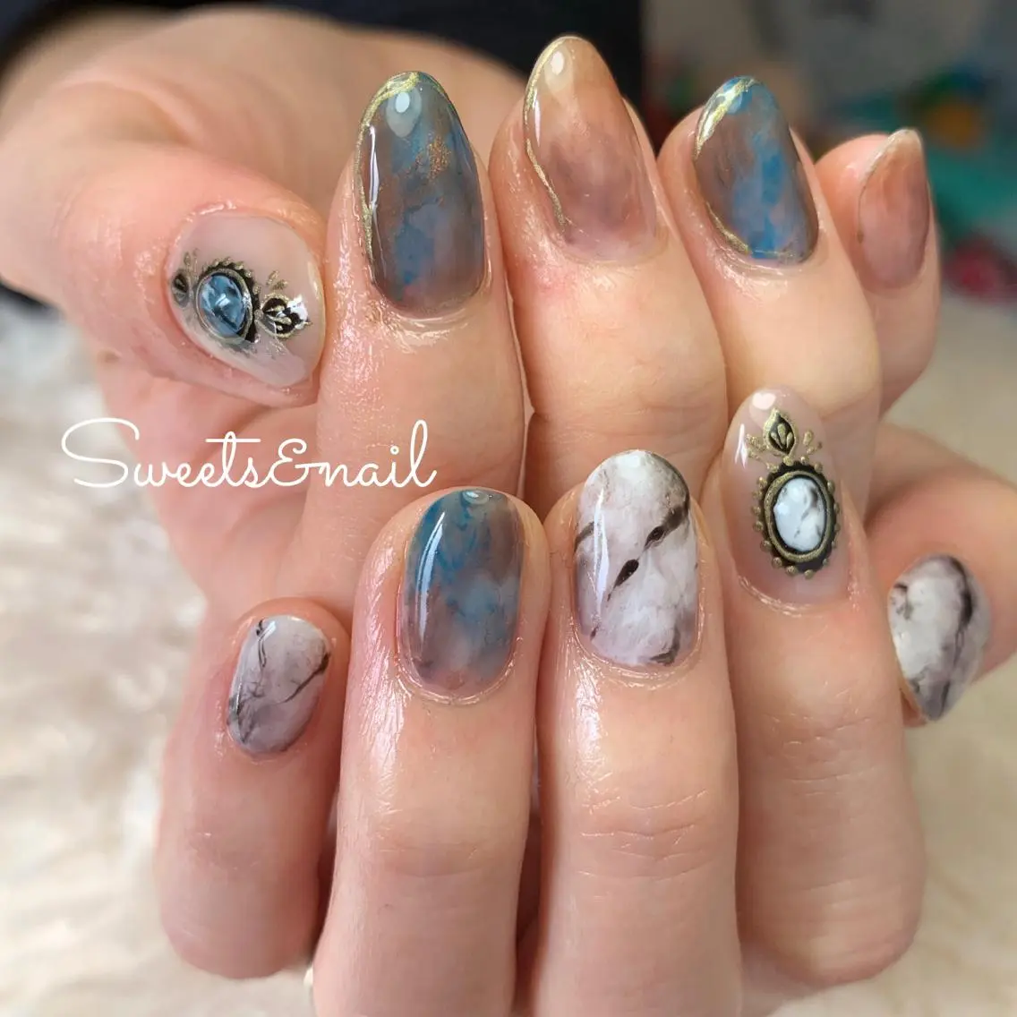 ネイル 大理石ネイル(マーブル) Sweets＆ nail みなこのネイルデザイン