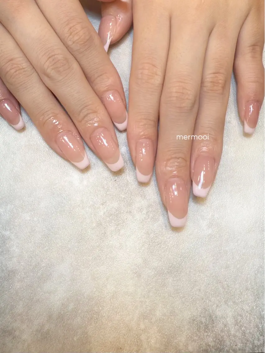 ネイル フレンチネイル ピンク シンプルネイル mermooi nailのネイルデザイン