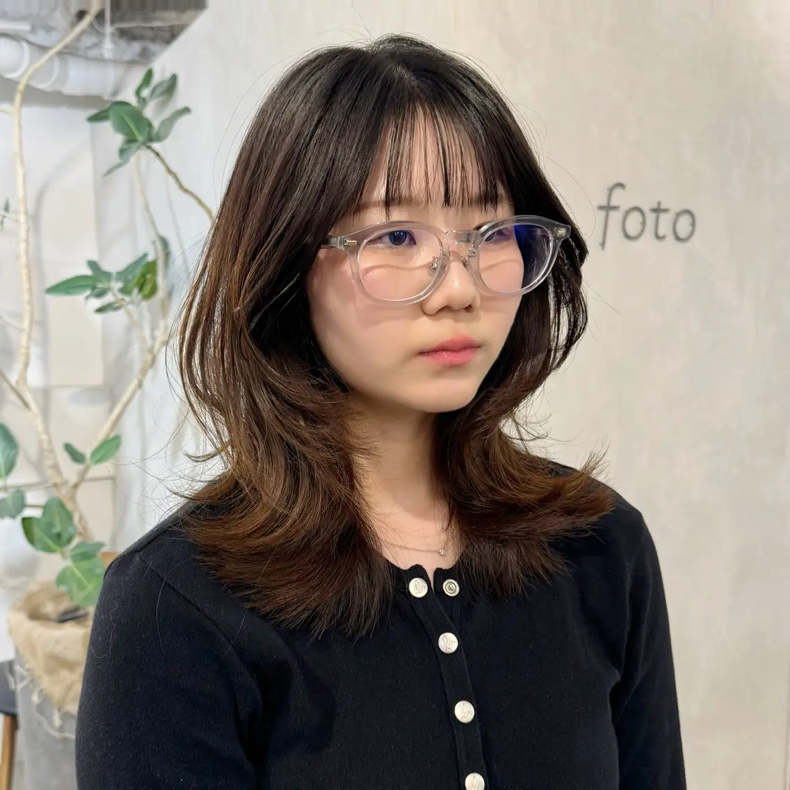 セミロング カット ヘアカラー トリートメント 新宿/顔周りカット +レイヤー=しずく♩のヘアスタイル