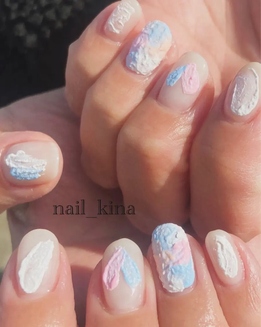 ネイル フラッシュネイル ジェルネイル マグネットネイル ワンカラーネイル nail_ kinaのネイルデザイン