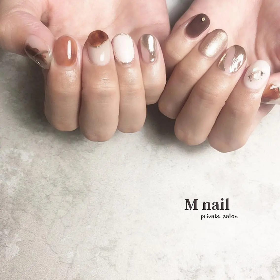 ネイル 持ち込み ショートネイル ハンドネイル M nailのネイルデザイン
