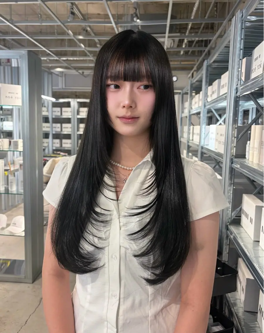 ロング カラー カット ヘアカラー トリートメント ダブルカラー/レイヤ ーカット 🤍ゆきなのヘアスタイル
