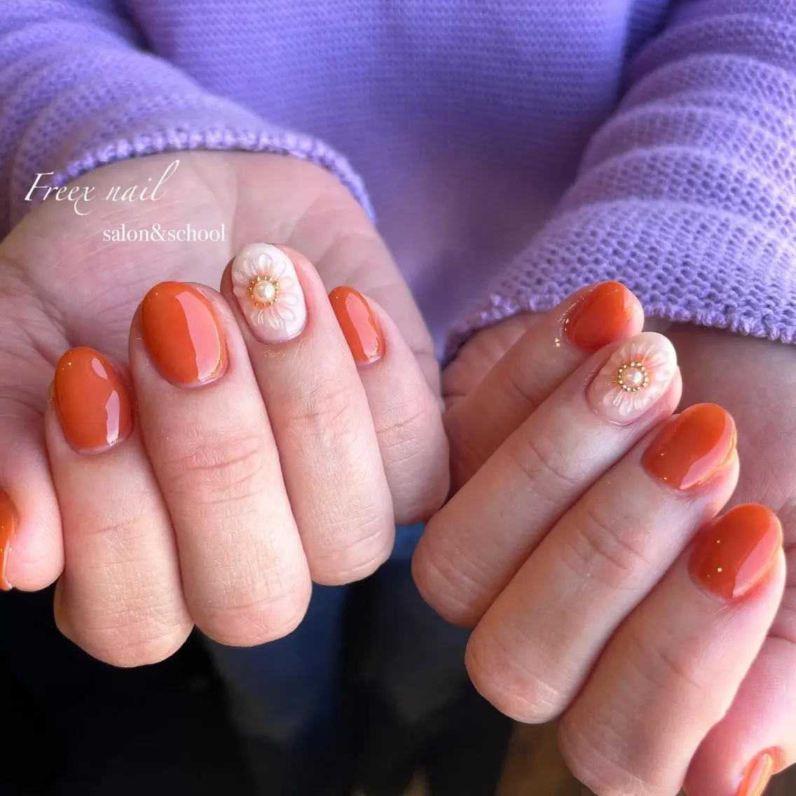 ネイル フラワーネイル ぷっくりネイル ハンドネイル フットネイル freex nail /ニュアンス/個性派のネイルデザイン