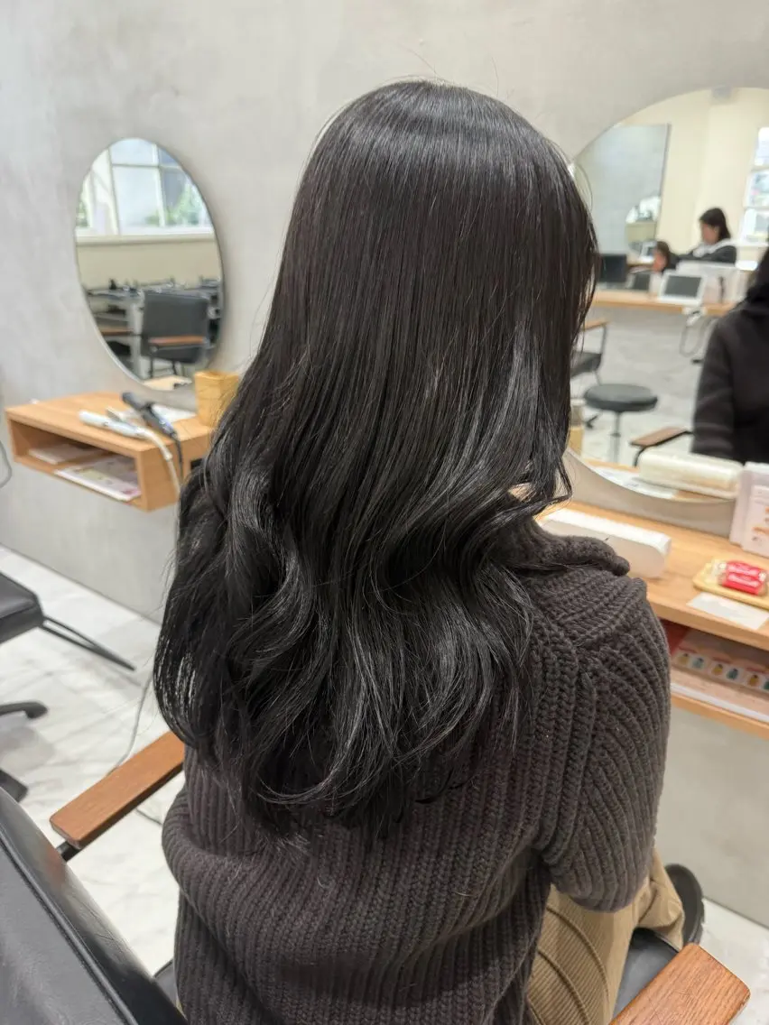 ロング カラー 髪質改善 レイヤーカット トリートメント ヘアカラー トリートメント 透け感カラー/ SUのヘアスタイル