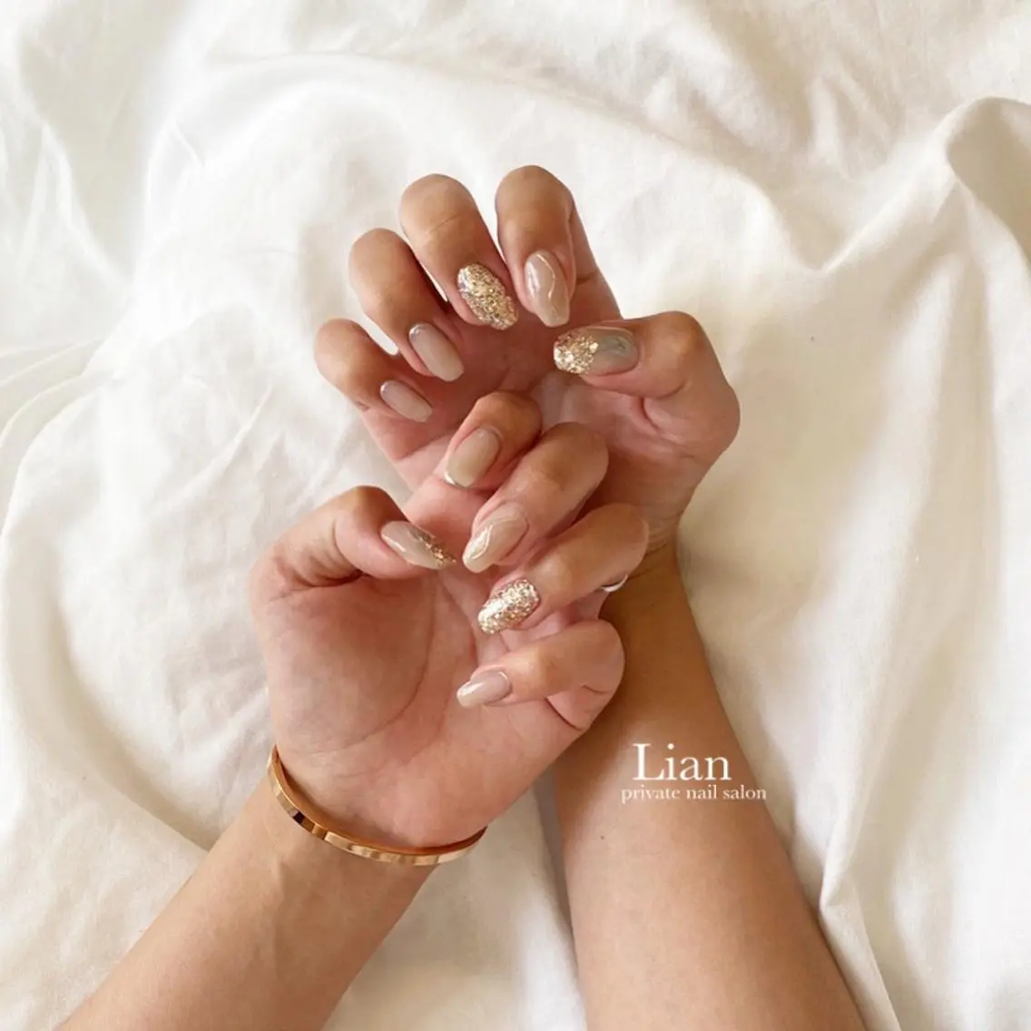 ネイル キラキラネイル ミラーネイル nailsalon Lenoaのネイルデザイン