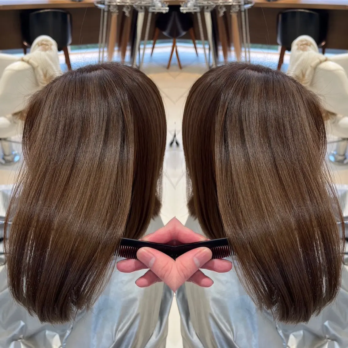ショート バレイヤージュ ボブ🌈ナツヤのヘアスタイル