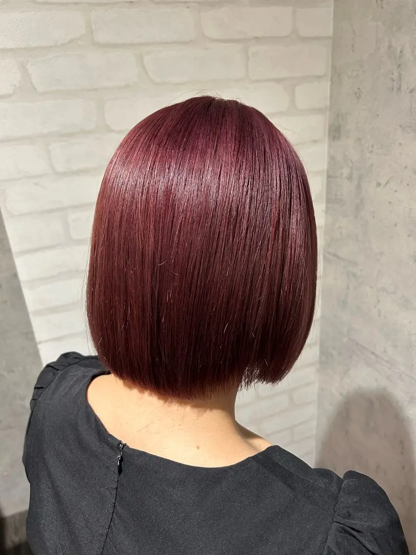 ショート カラー カシス ボブ カット ヘアカラー トリートメント パーソナルカラー 診断🍀マリンのヘアスタイル