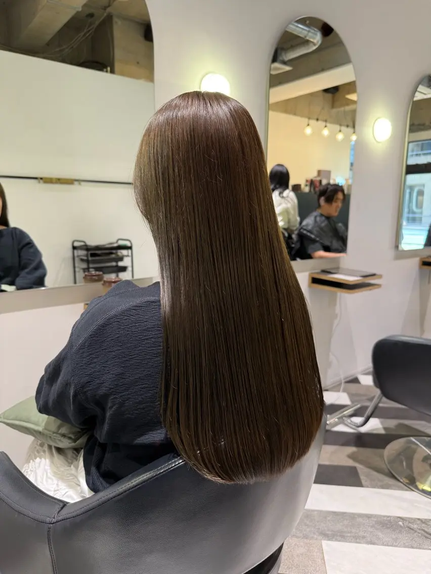 ロング カラー 酸性ストレート カット 縮毛矯正 清川 泰斗のヘアスタイル