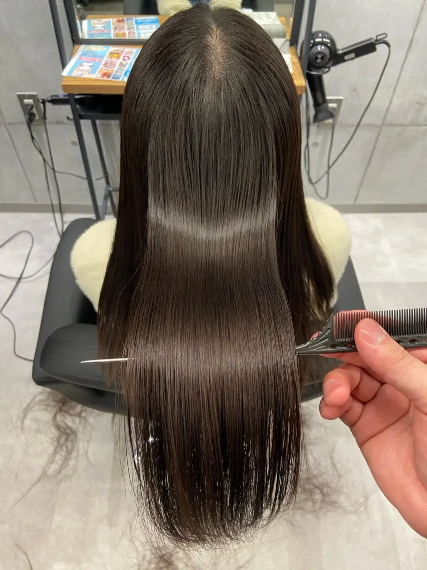 ロング 髪質改善 縮毛矯正 カット ヘアカラー 縮毛矯正 トリートメント レイヤー💧艶髪 💧Syotaのヘアスタイル