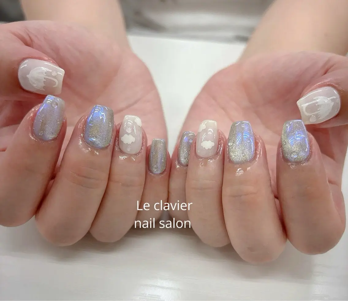 ネイル アートネイル オーロラネイル チークネイル 長さ出し フットネイル ハンドネイル ハンドケア Hazuki nailのネイルデザイン